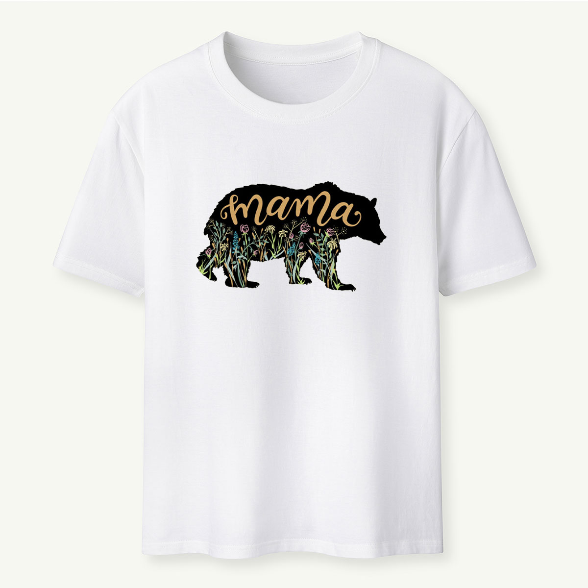 Mama Bear with Wildflowers T-Shirt