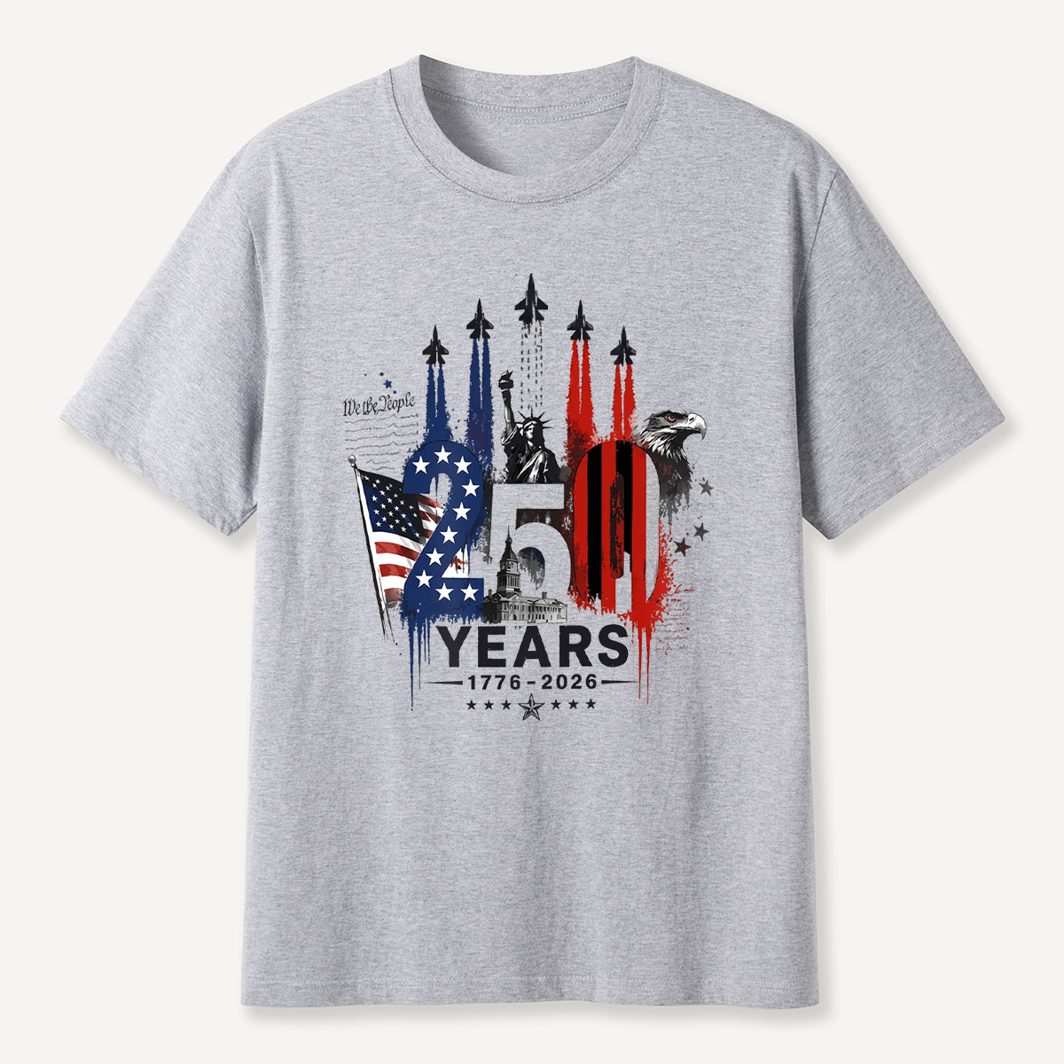 250 Years 1776‑2026 Statue of Liberty Eagle Flag T‑Shirt