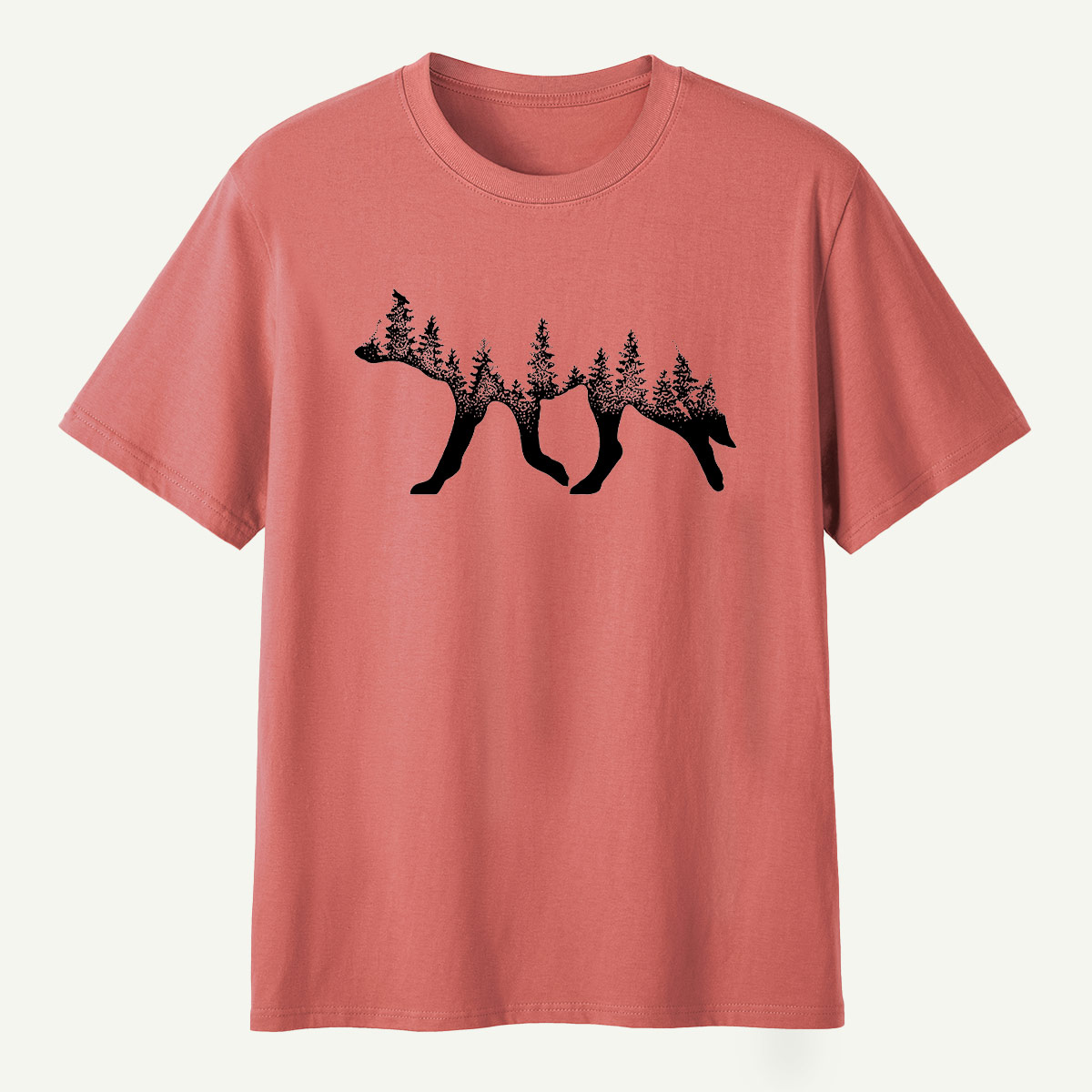 Bear Silhouette Pine Forestscape T-Shirt