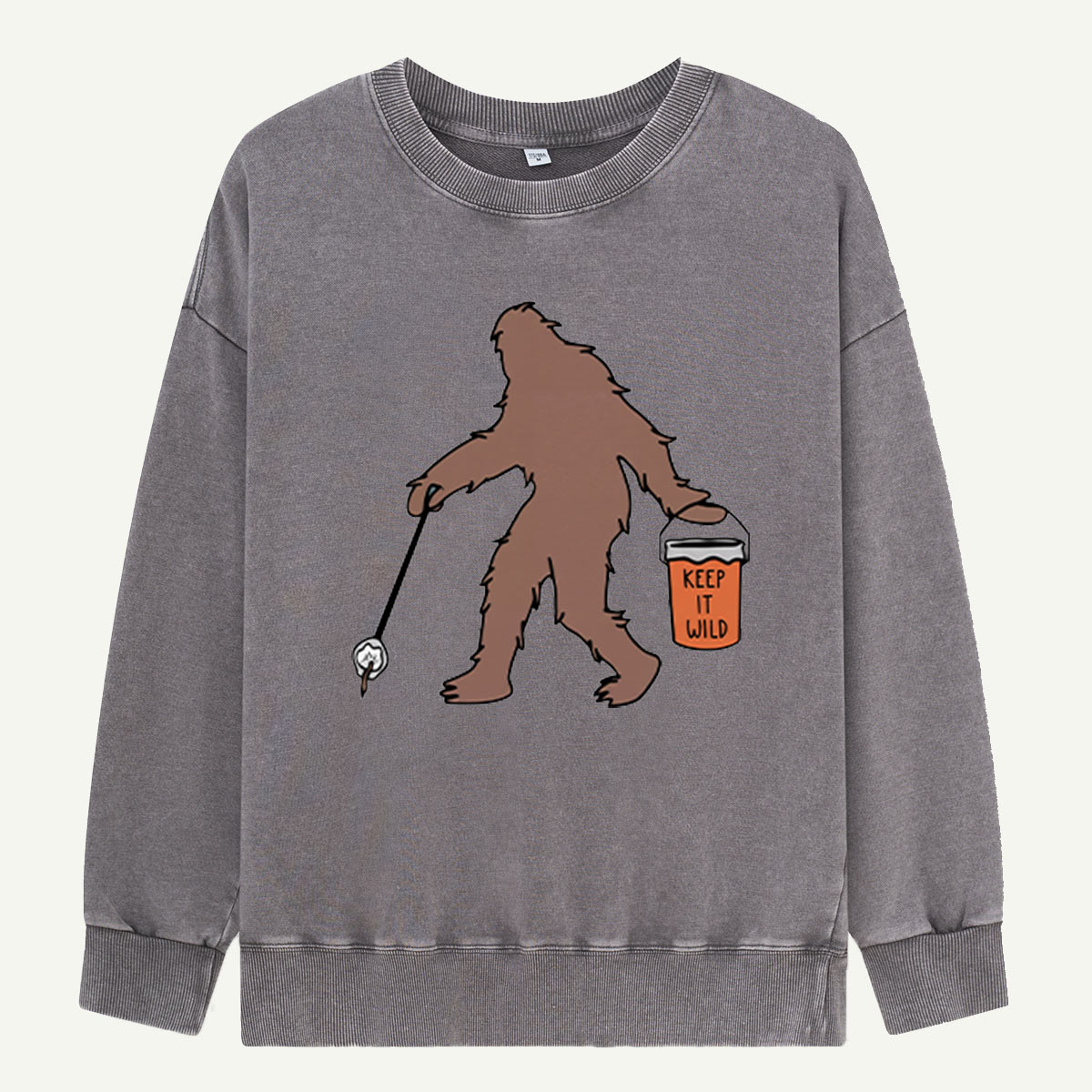 Bigfoot Carrying Coffee Mug Washed Sweatshirts