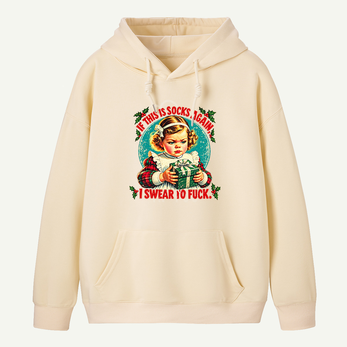 If This Is Socks Again I Swear To Fuck Angry Little Girl With Christmas Present Hoodie
