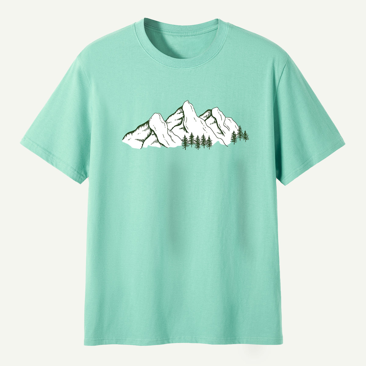 Minimal Mountain Range Line Art T-Shirt