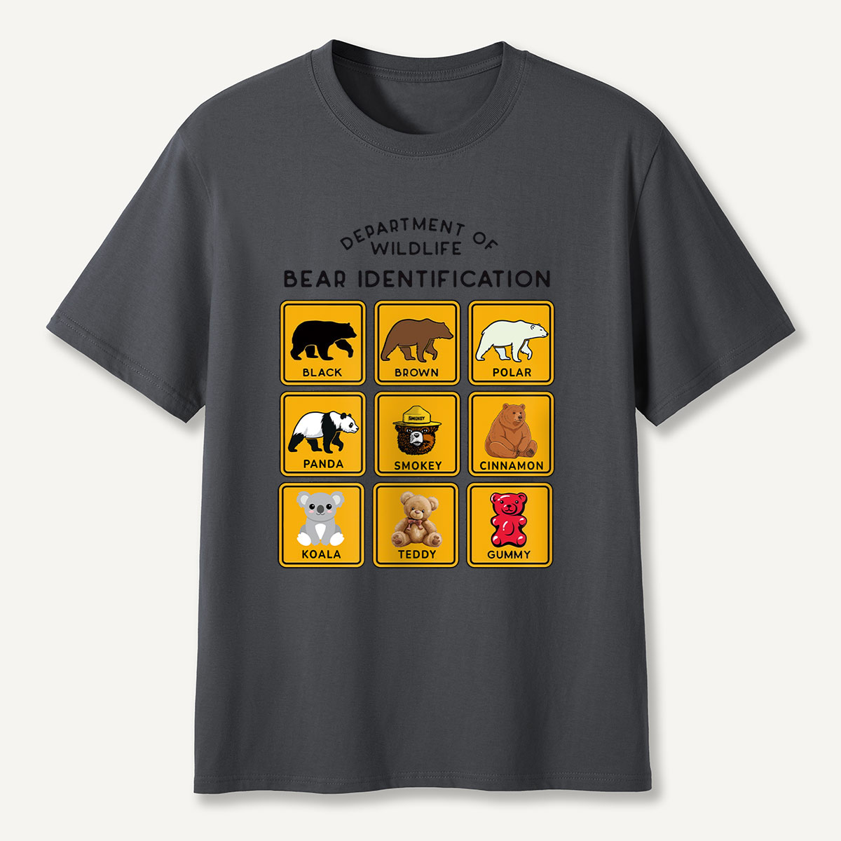 Department of Wildlife Bear Identification Grid T-Shirt