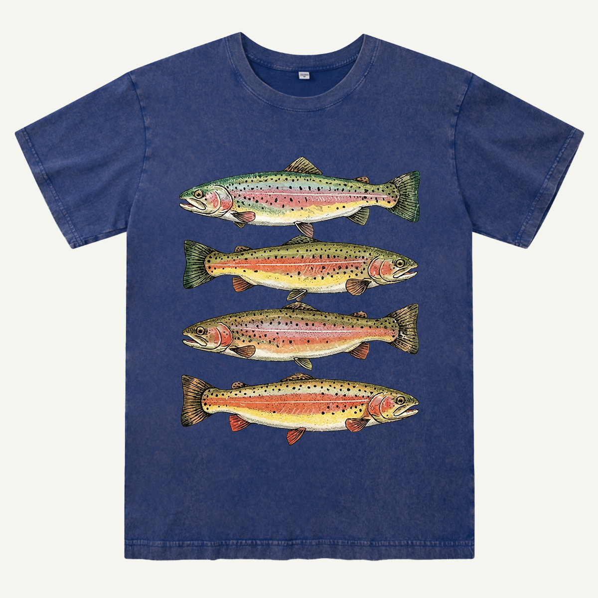 Rainbow Trout Fishing Washed T-Shirt