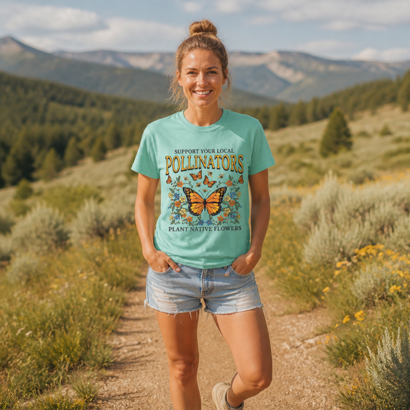 Support Your Local Pollinators Butterfly T-Shirt