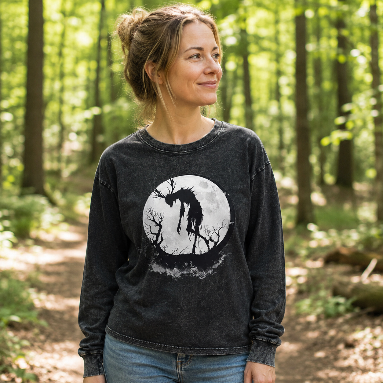 Antler Walker Beneath the Moon Washed Long Sleeves