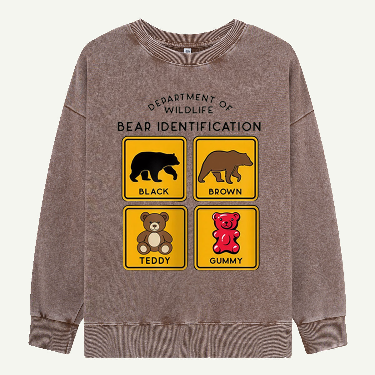 Department of Wildlife Bear Identification Washed Sweatshirts