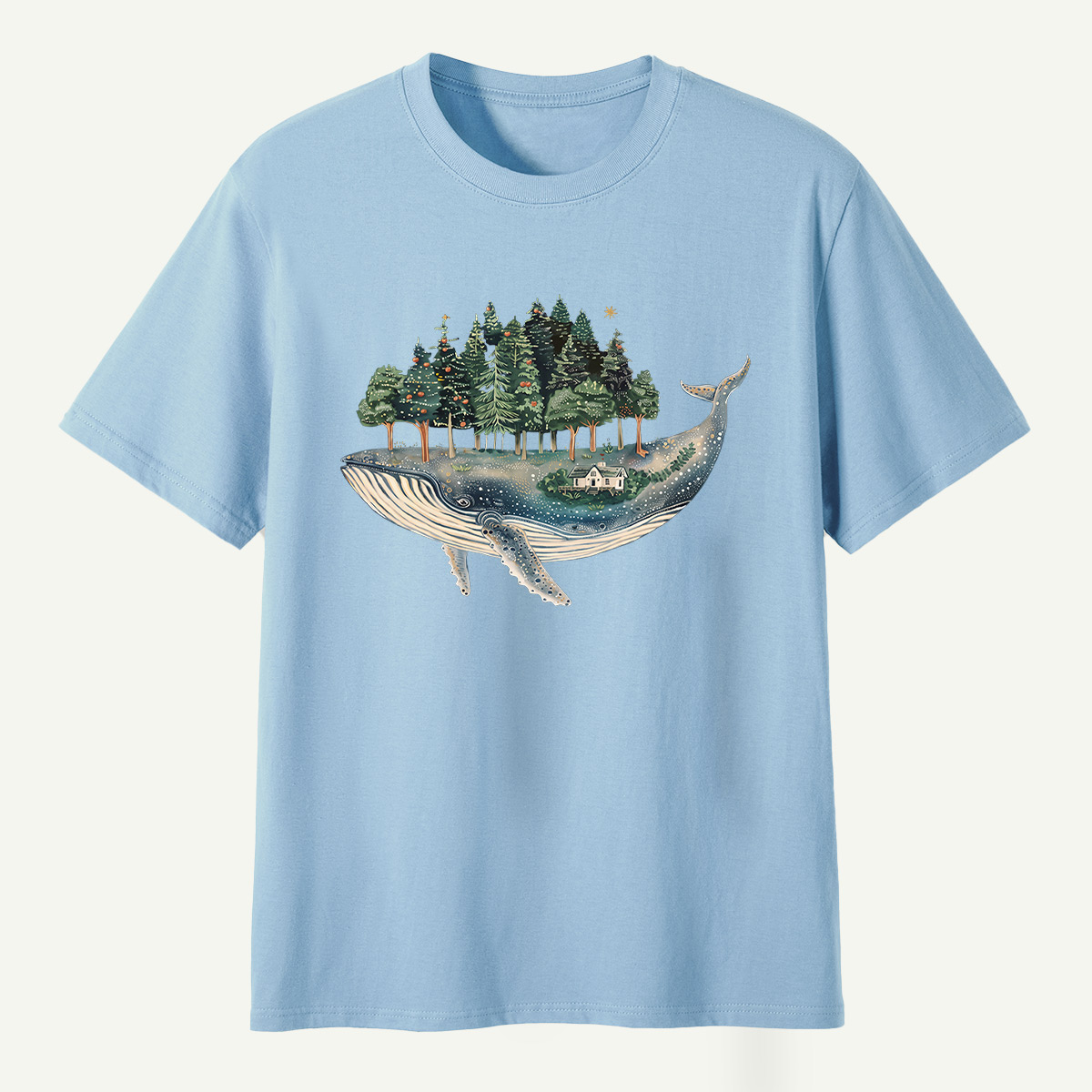 Whale Carrying A Moonlit Forest T-Shirt