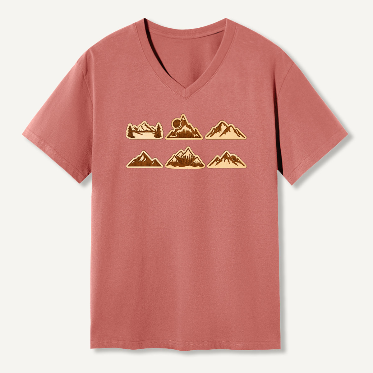 Vintage Mountain Badge Collection V-neck T-Shirt