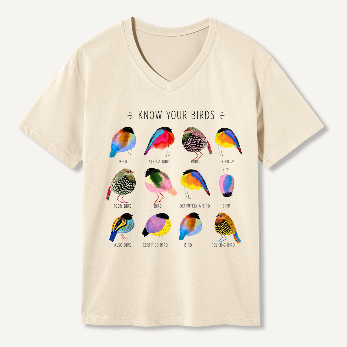Colorful Bird Guide V-neck T-Shirt