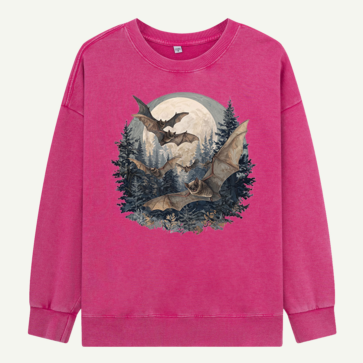 Moonrise Over the Bat Pines Washed Sweatshirts
