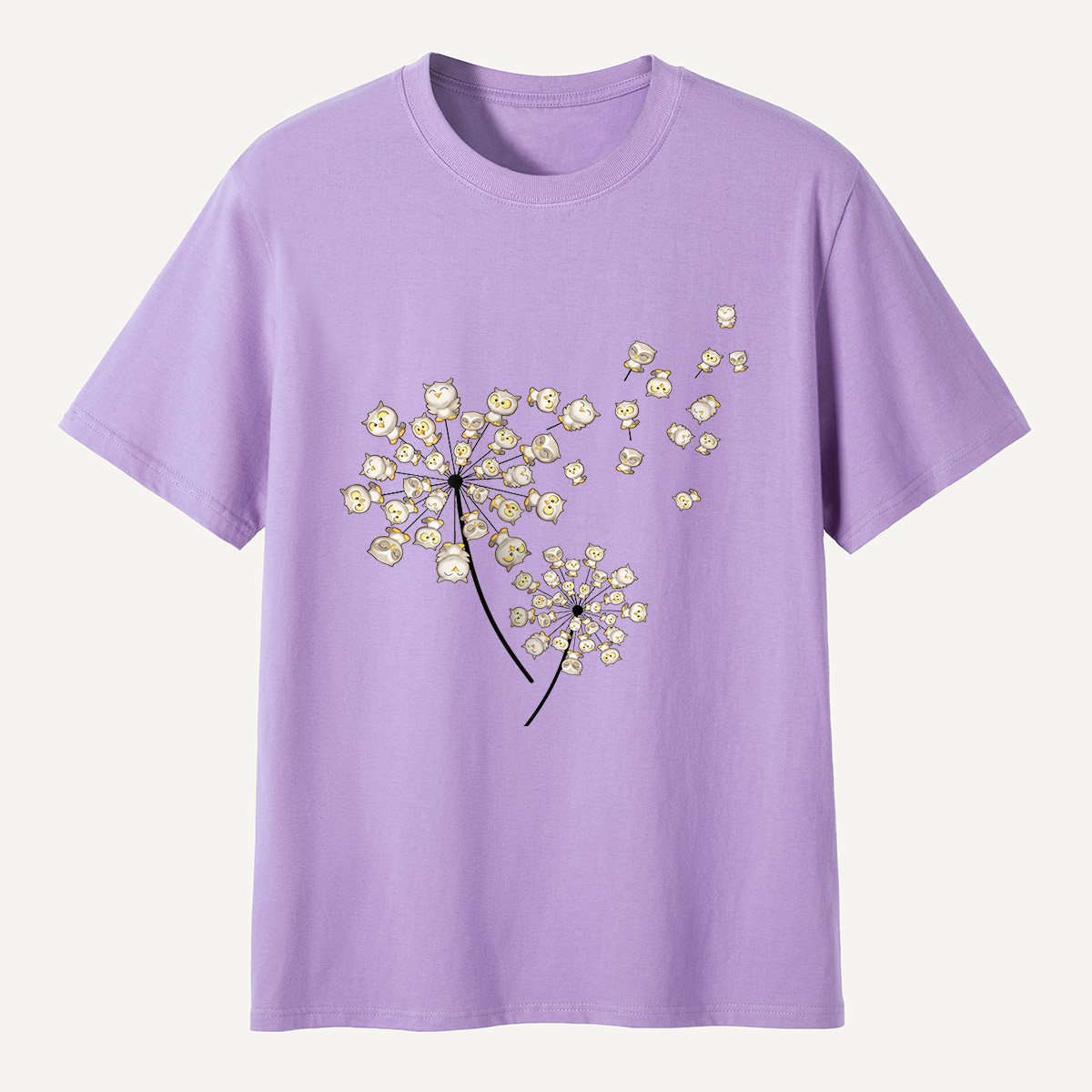 Owl Blossom Tree Dandelion Style T-Shirt
