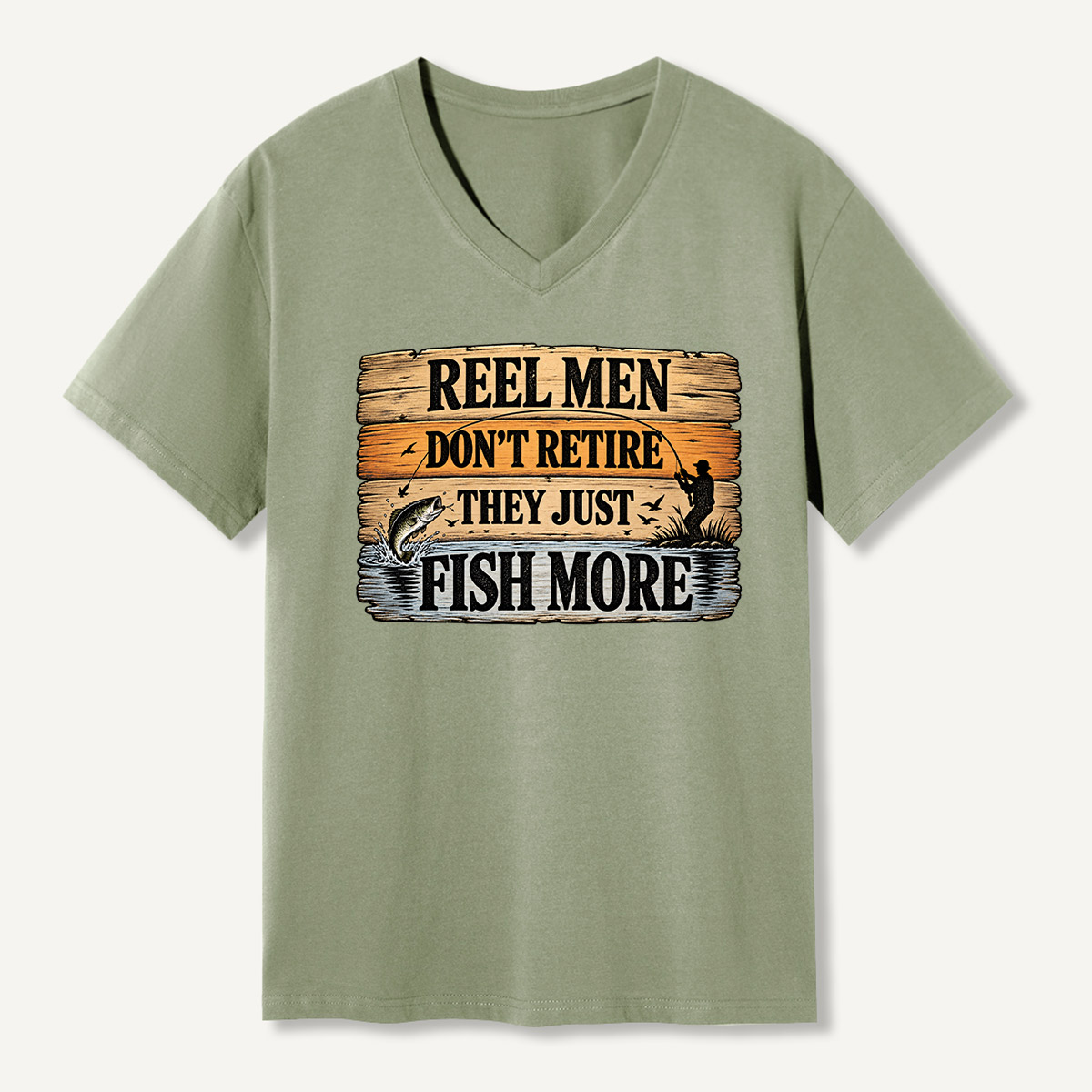 Reel Men Dont Retire They Just Fish More V-neck T-Shirt