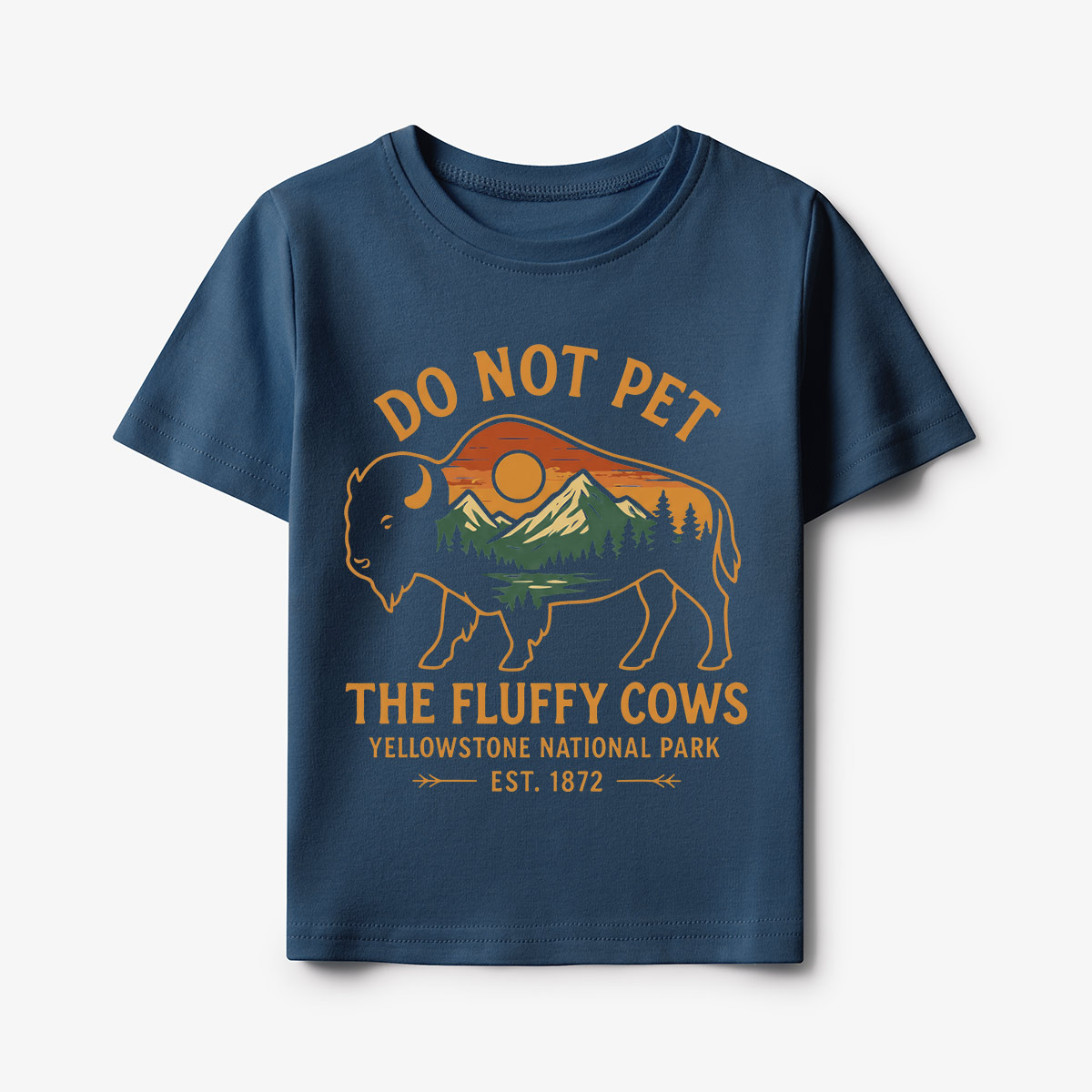 Do Not Pet The Fluffy Cows Buffalo Yellowstone National Park Kids T-Shirt
