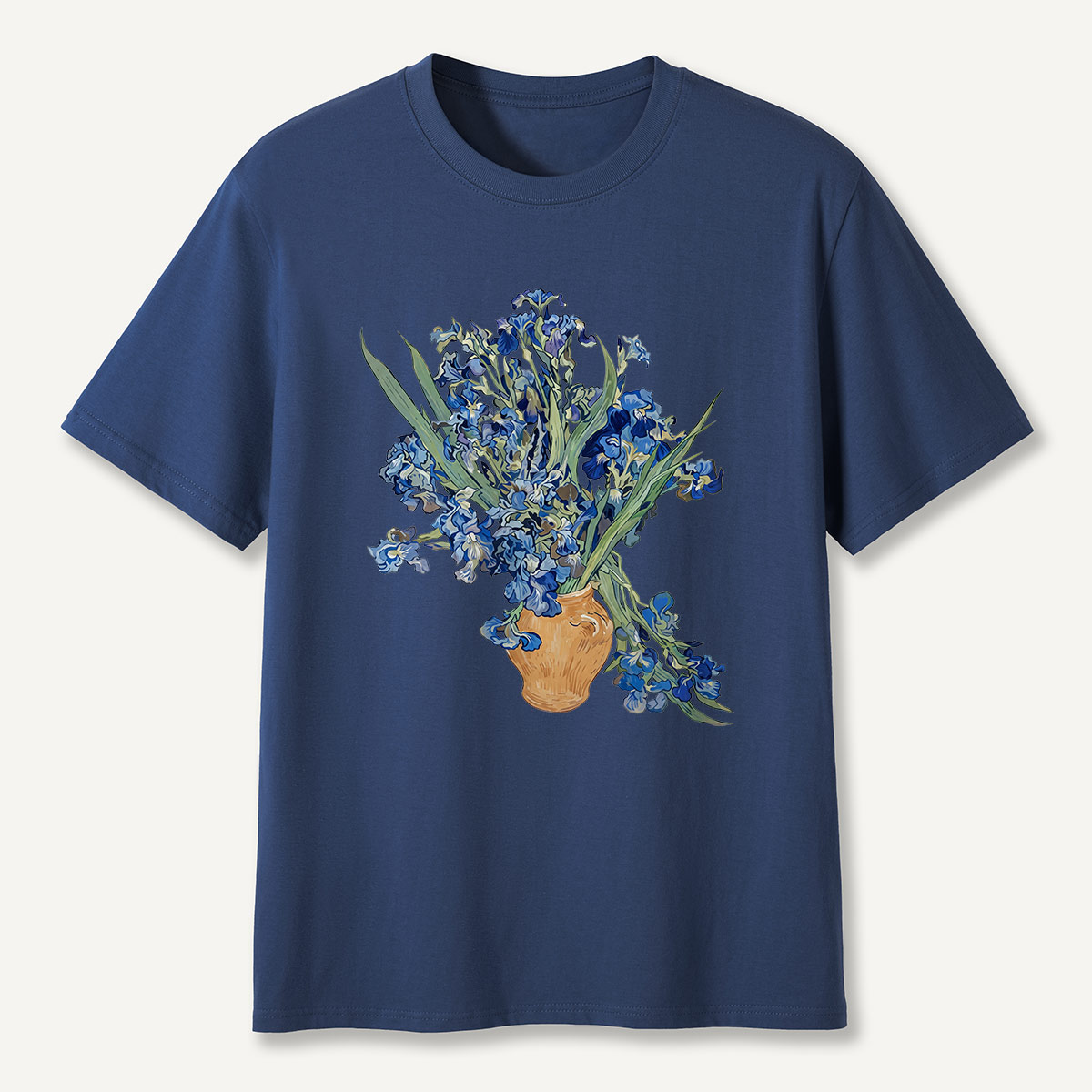 Blue Irises in Vase Art T-Shirt