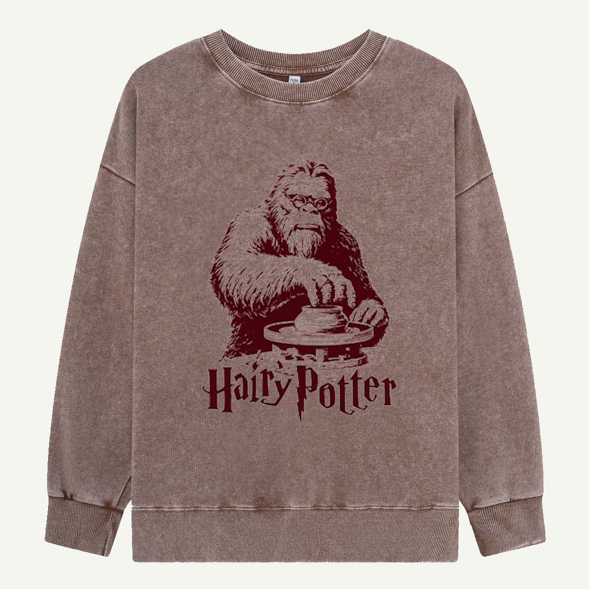 Hairy Potter Bigfoot Wizard Washed Sweatshirts