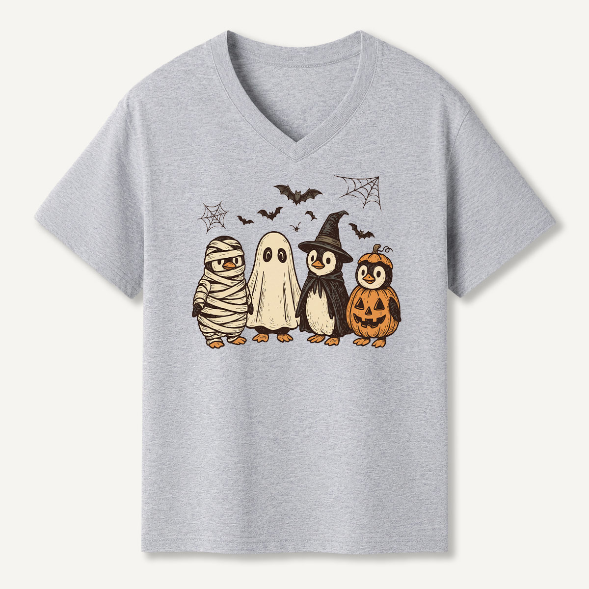 Halloween Penguin Costume Parade V-neck T-Shirt