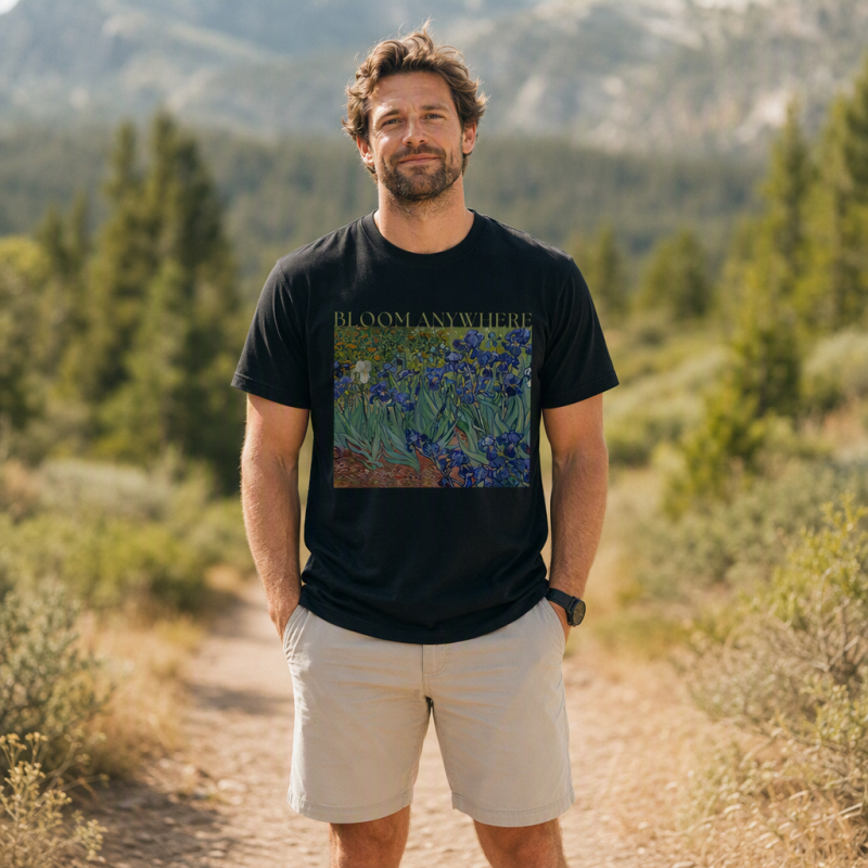 Bloom Anywhere Irises Garden Motivation T-Shirt