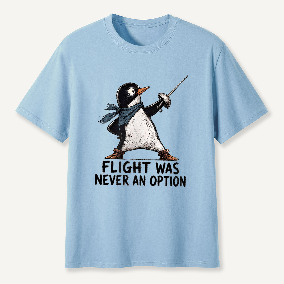 Flight Was Never An Option Fencing Penguin T-Shirt