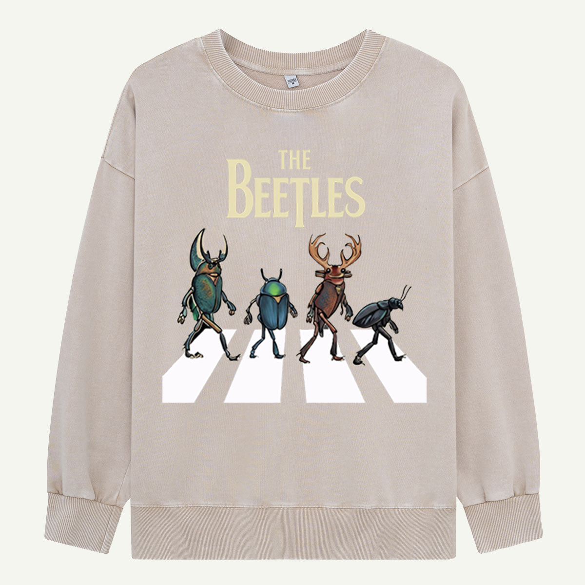 The Beetles Funny Insect Band Washed Sweatshirts
