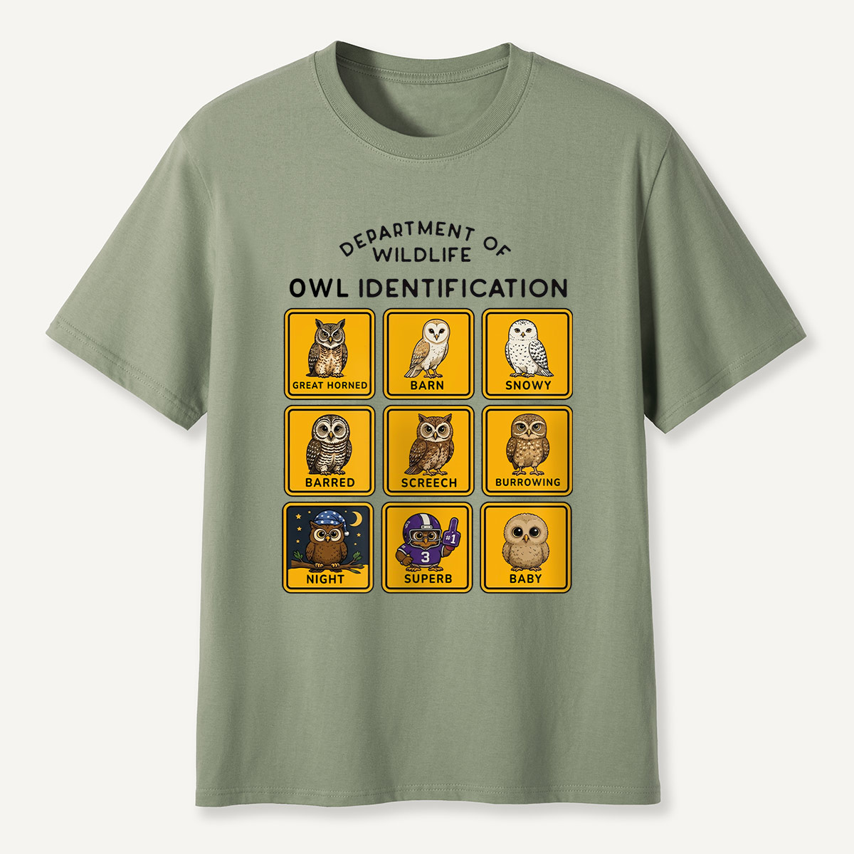 Department of Wildlife Owl Identification T-Shirt