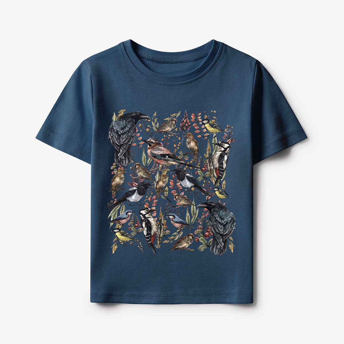 Vintage Wild Birds Botanical Kids T-Shirt