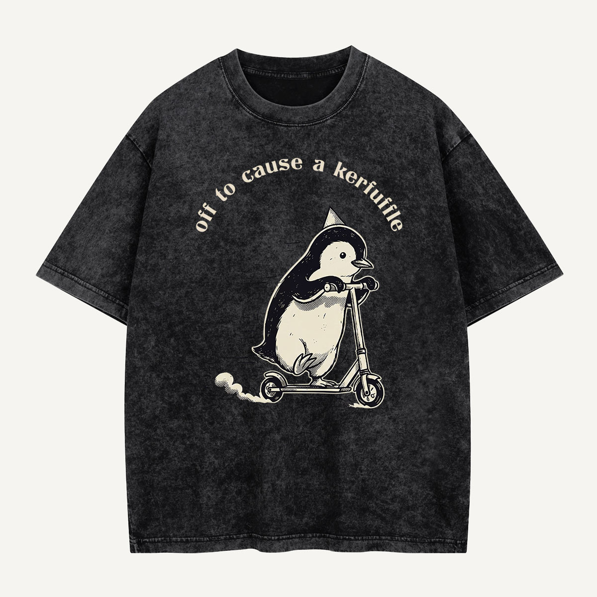Flight Was Never An Option Axe Penguin Washed T-Shirt