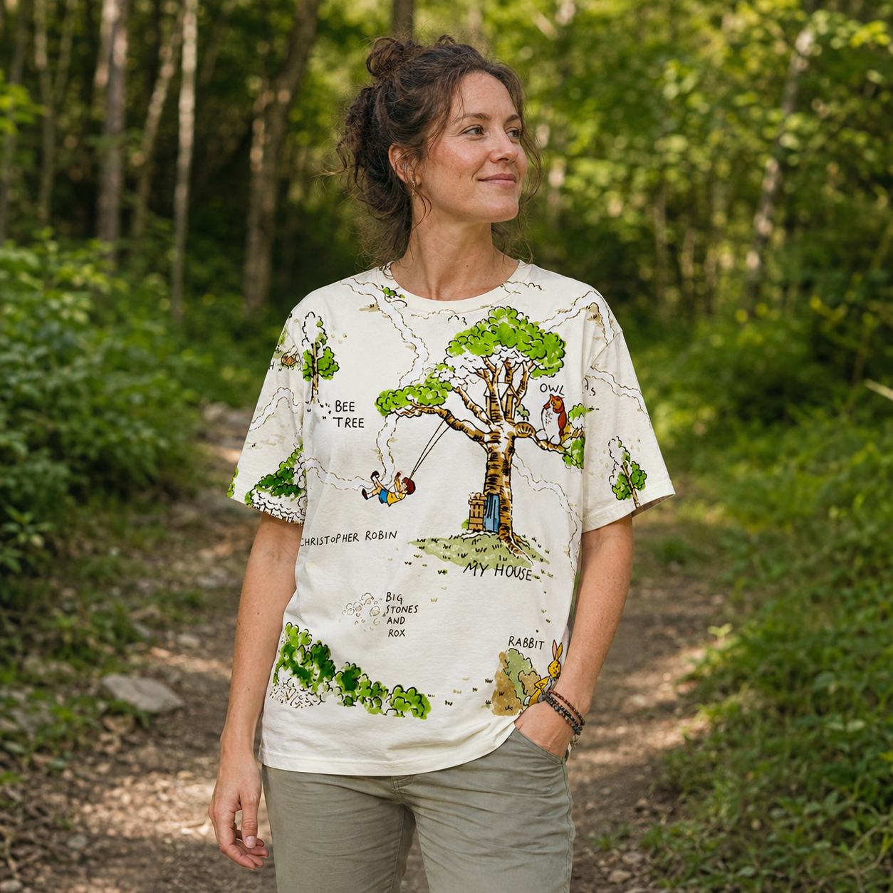 Woodland Nature Explorer Map Premium Pure Cotton Tee