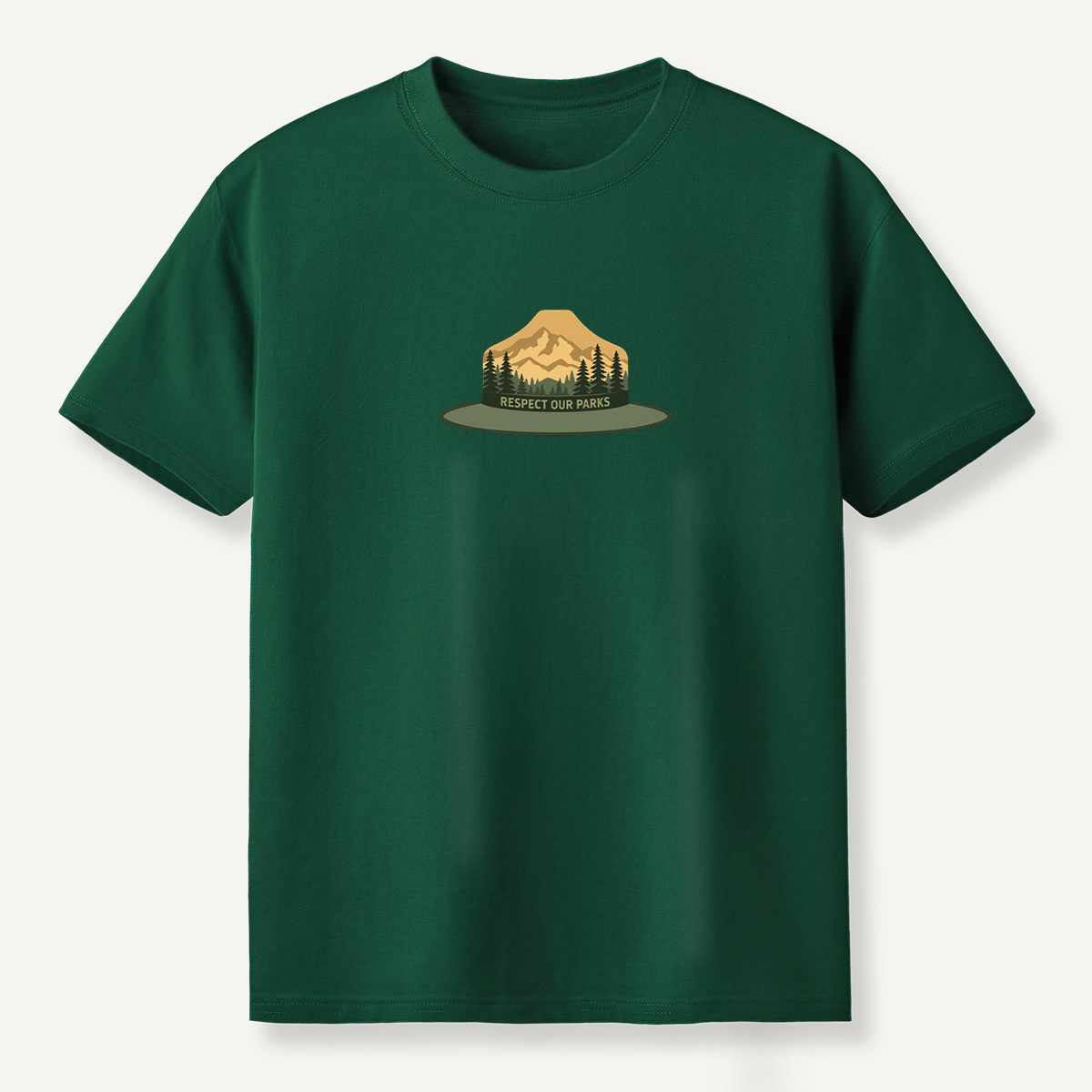 Respect Our Parks Mountain Forest Ranger Hat Badge T-Shirt