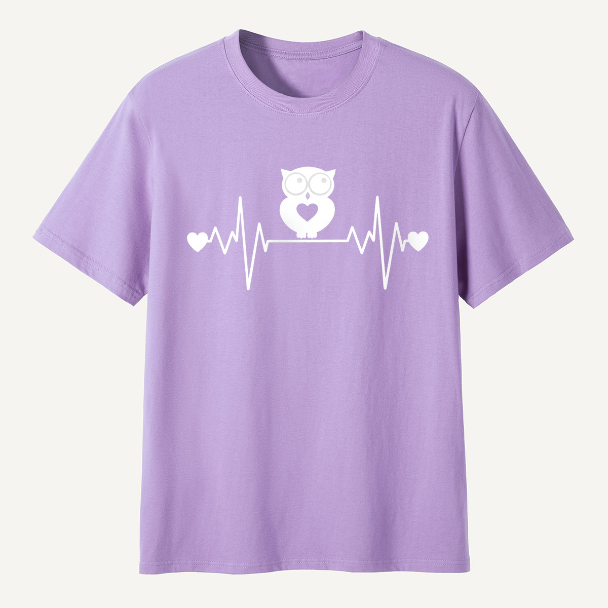 Heartbeat Owl Love Pink T-Shirt