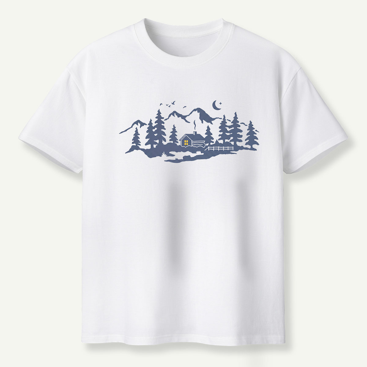 Moonlit Pine Forest Wilderness T-Shirt