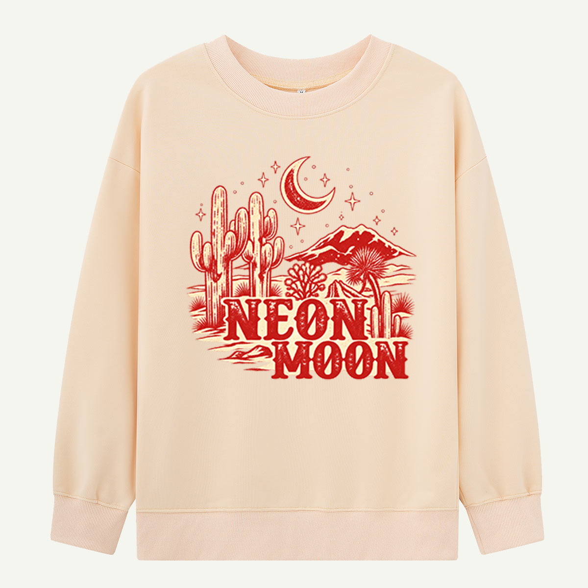 Neon Moon Desert Cactus Landscape Sweatshirts