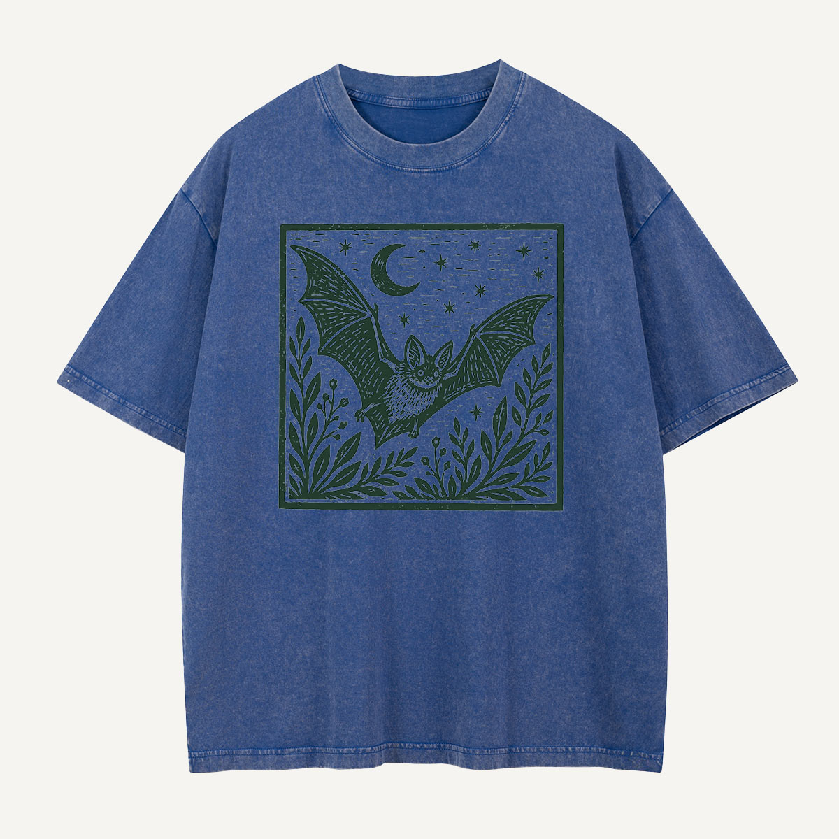 Bat Beneath the Moon Washed T-Shirt