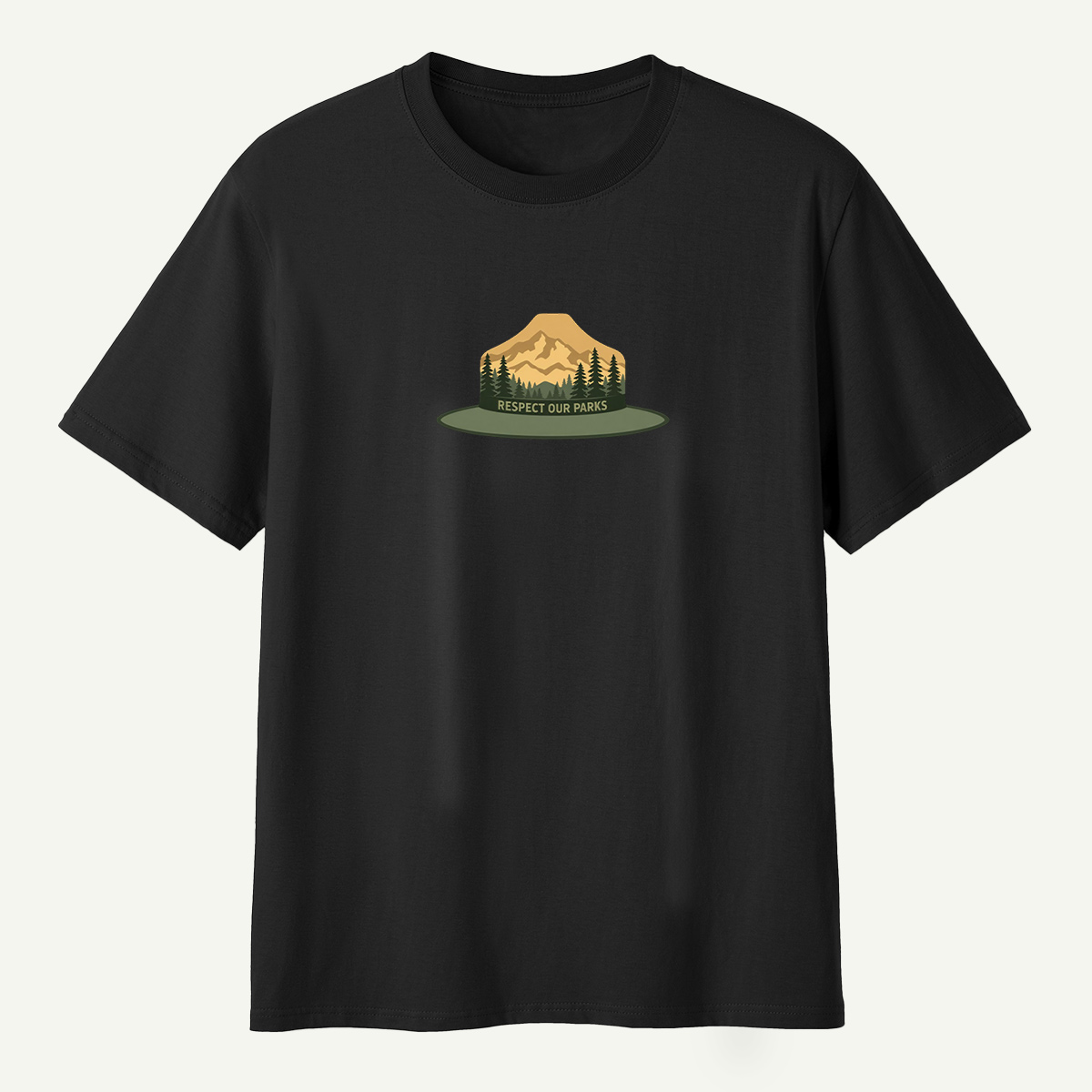 Respect Our Parks Mountain Forest Ranger Hat Badge T-Shirt