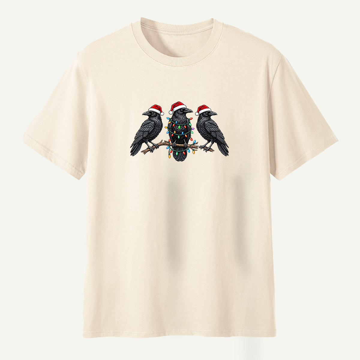 Christmas Ravens With Holiday Lights T-Shirt