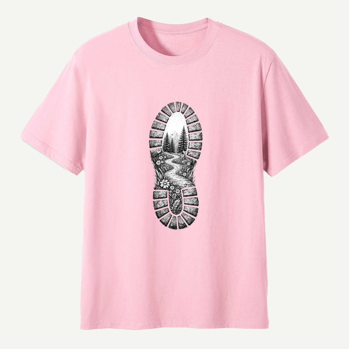 Hiking Boot Trail Sole Print T-Shirt