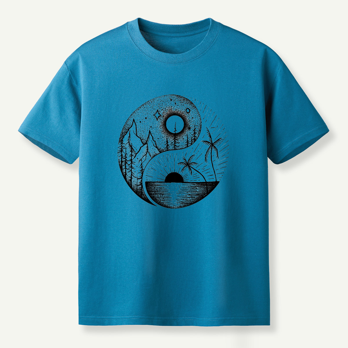Yin Yang Sun Moon Forest Balance T-Shirt