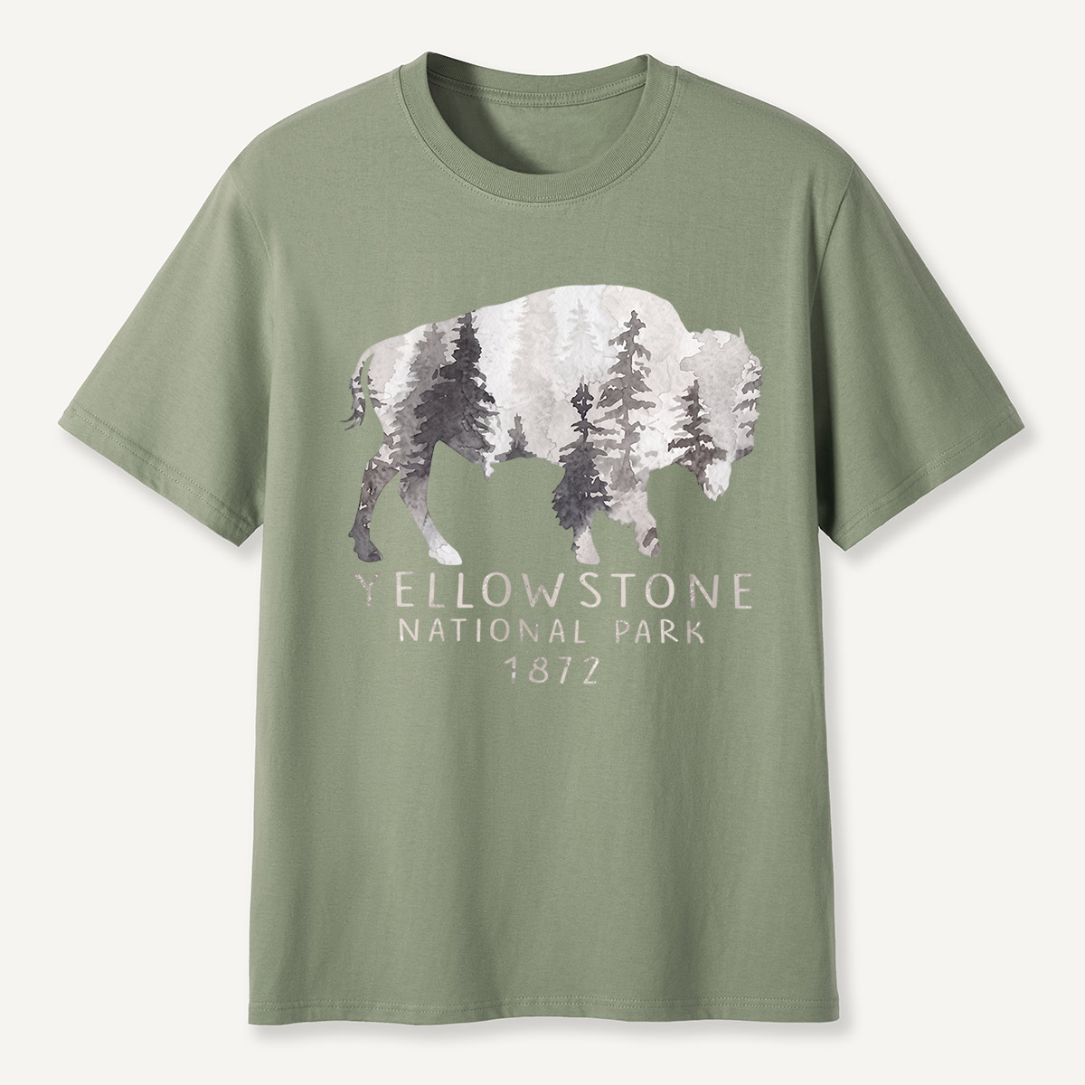 Yellowstone National Park 1872 Bison Forest T-Shirt