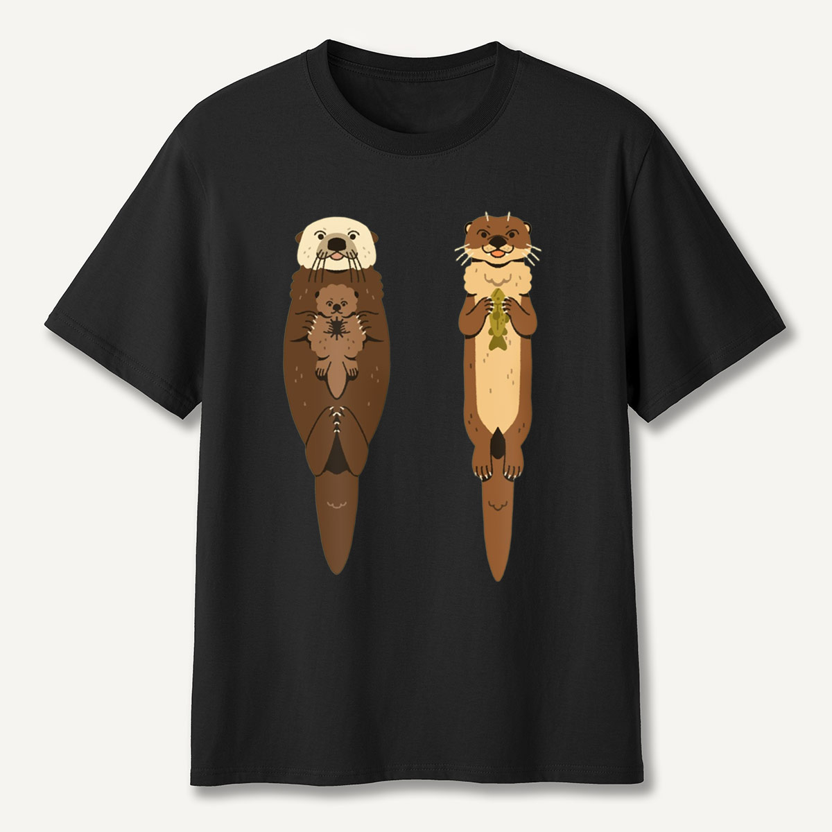 Sea Otter and River Otter Cute Duo T-Shirt