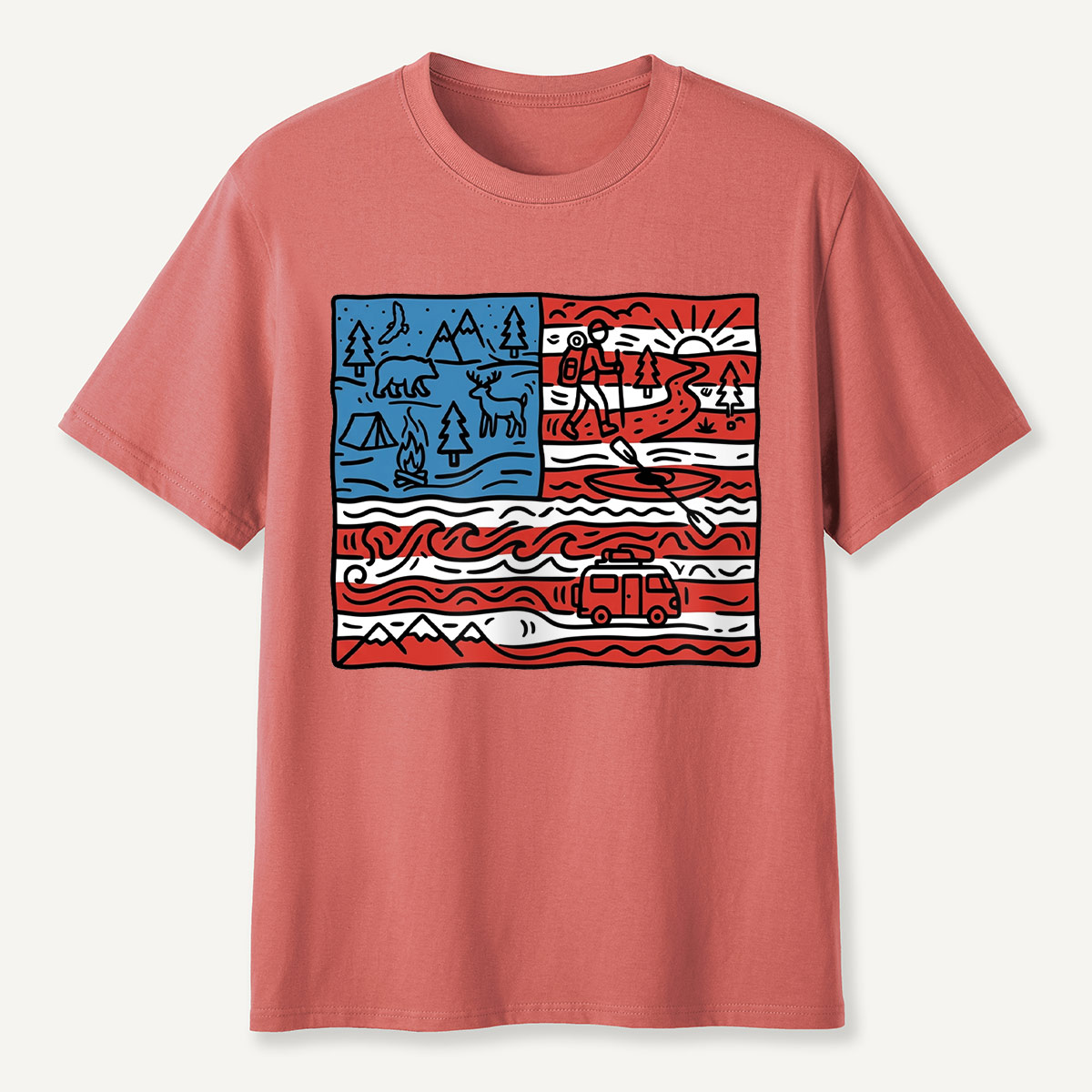 Outdoor Adventure Flag T-Shirt