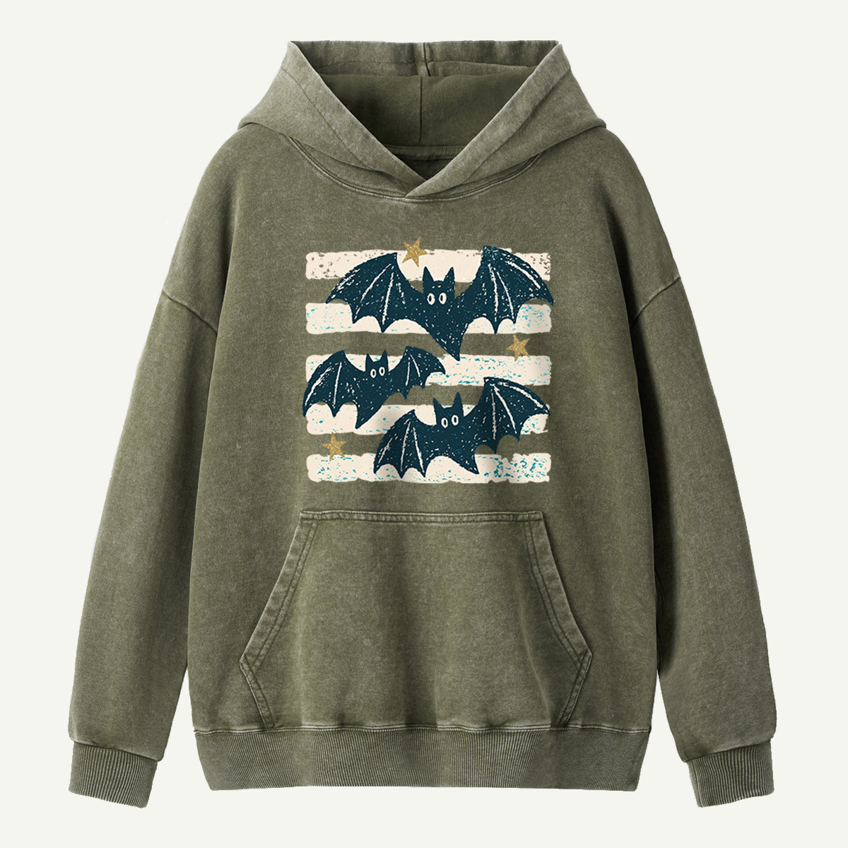 Three Bats After Dark Washed Hoodie