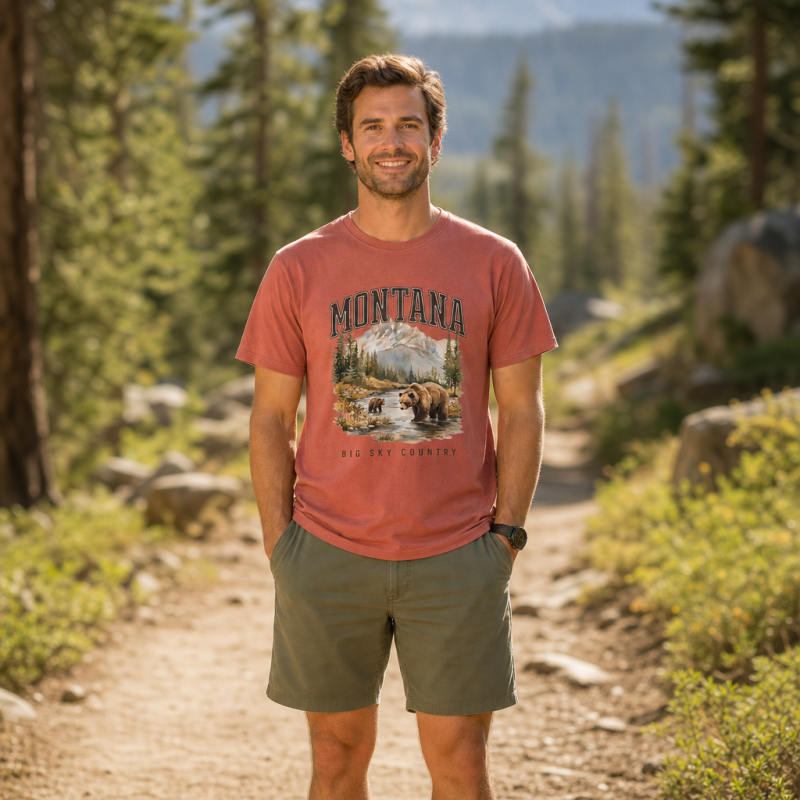 Montana Big Sky Country Grizzly River T-Shirt
