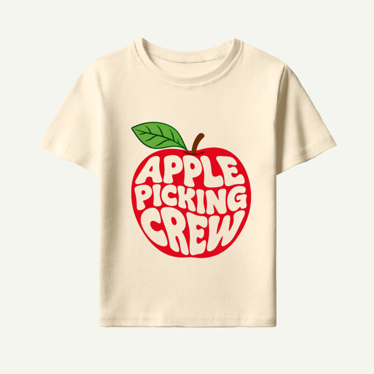 Apple Picking Crew Retro Apple Typography Kids T-Shirt