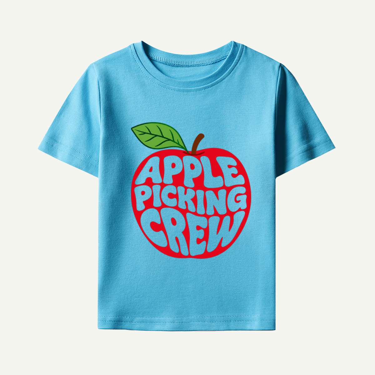 Apple Picking Crew Retro Apple Typography Kids T-Shirt
