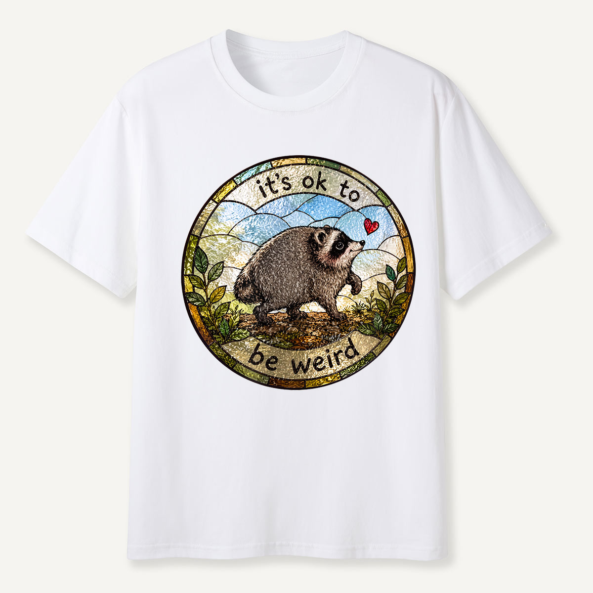 It’s OK to Be Weird Jimothy Round Art  T-Shirt