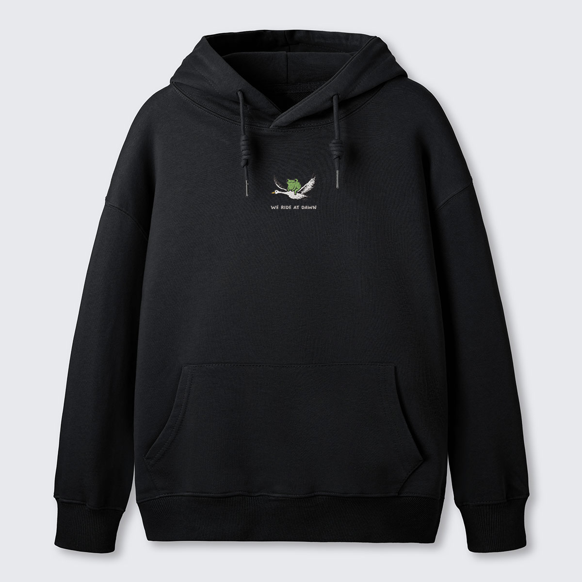 Crane and Frog Nature Duo Embroidered Hoodie