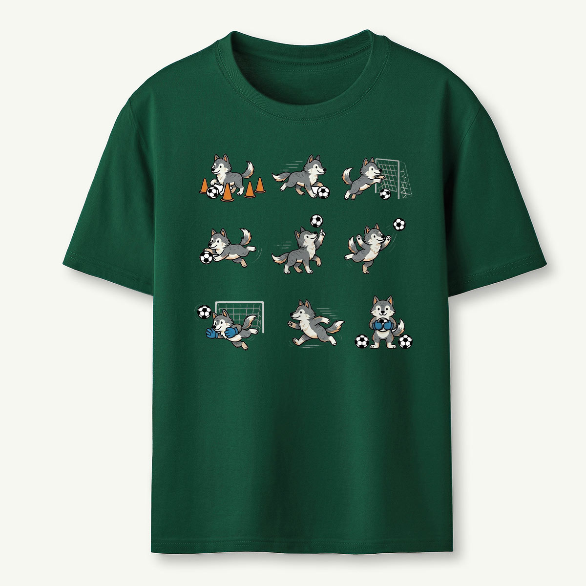 Funny Wolf Soccer T‑Shirt