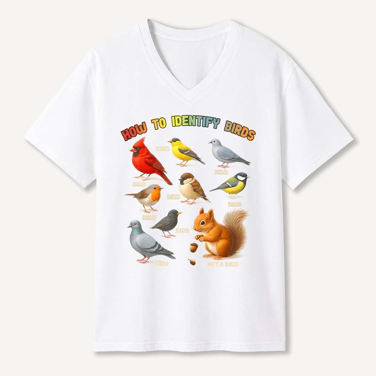 How to Identify Birds V-neck T-Shirt