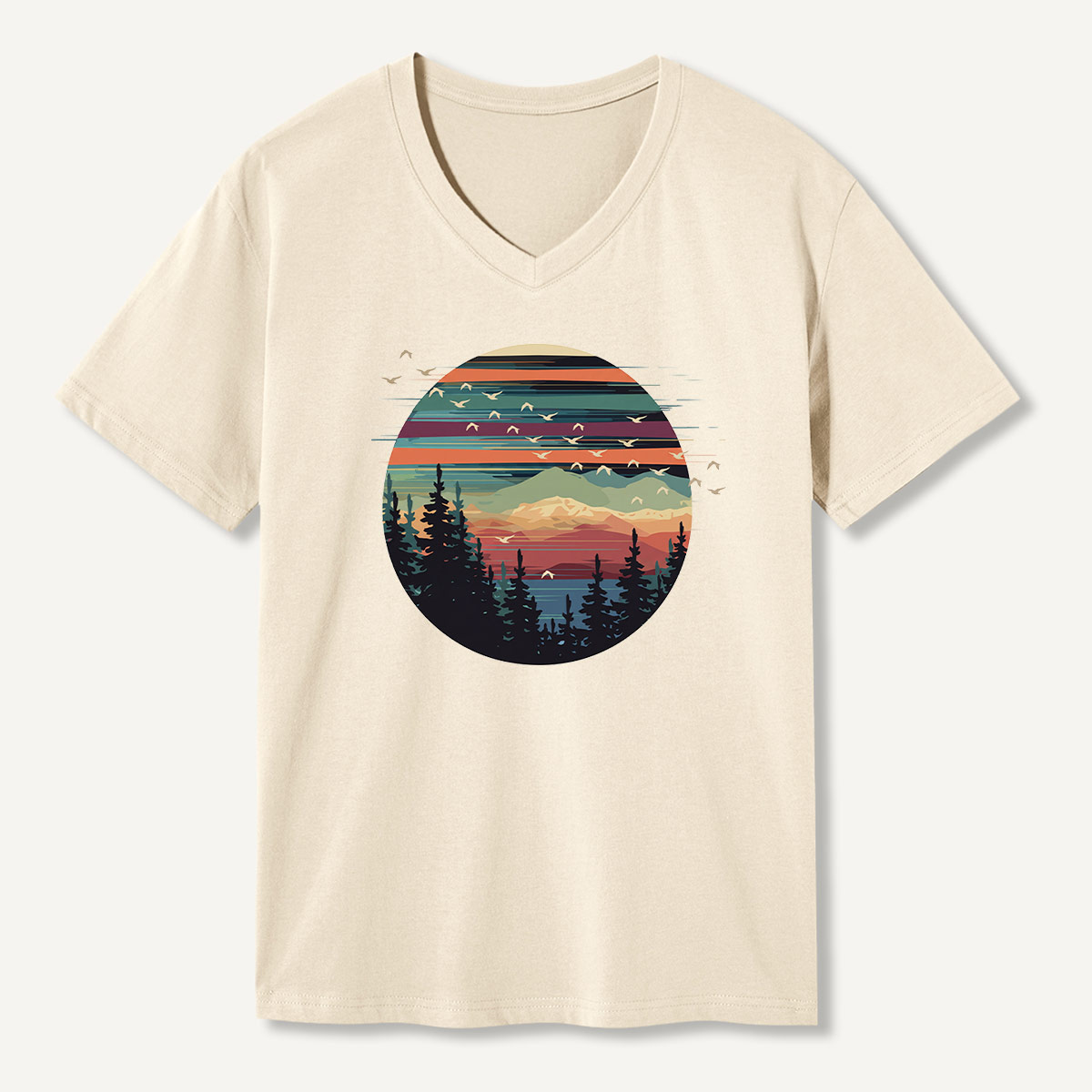 Penguin Sunset Mountain Escape V-neck T-Shirt