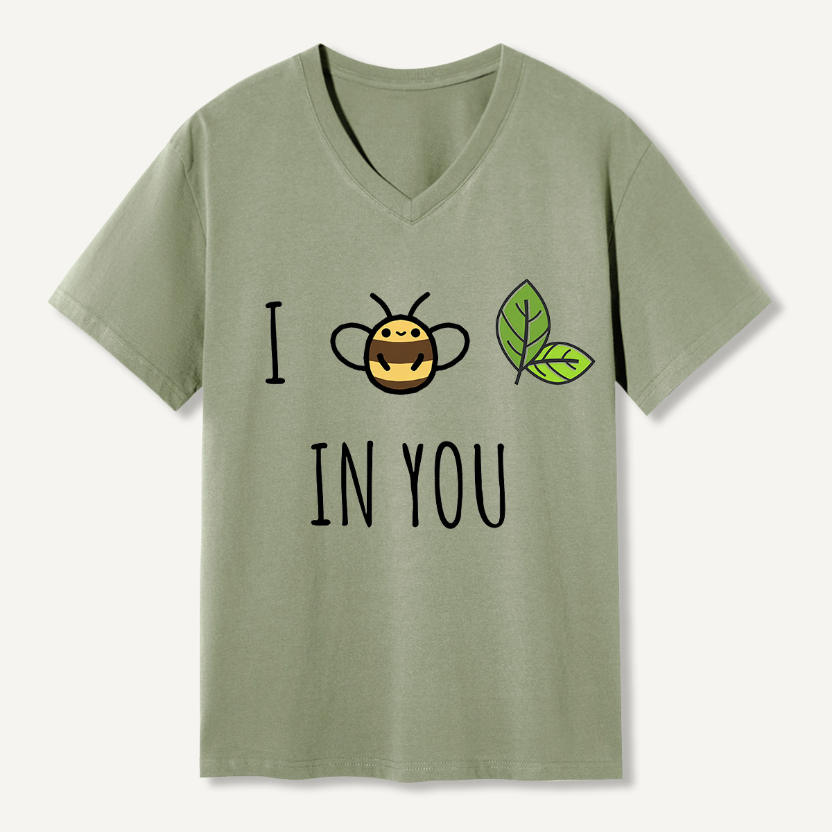 Bee Leaf Pun “I Believe in You” V-neck T-Shirt